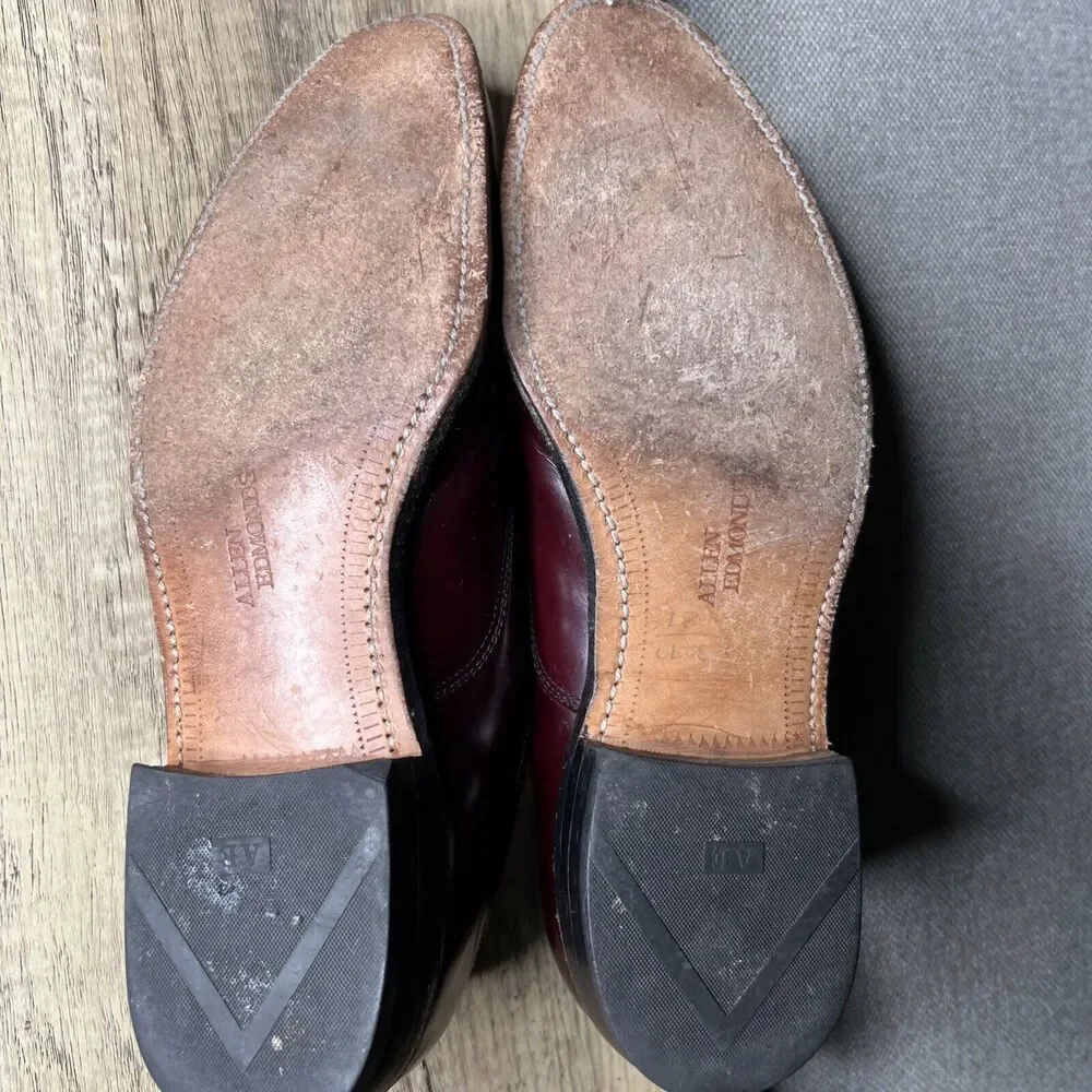 Allen Edmonds Park Avenue Burgundy Cap Toe Dress Oxford Leather Shoes Size 8.5 C